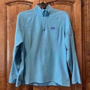 The North Face‎ Womens Medium Blue 1/4 Zip Glacier Fleece Pullover Sweater
